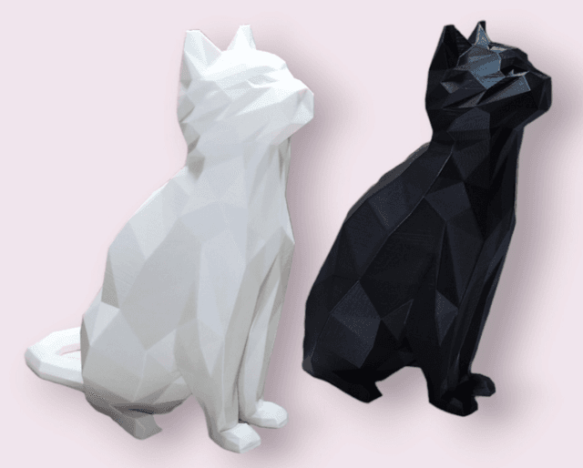 Statuette Chat Origami
