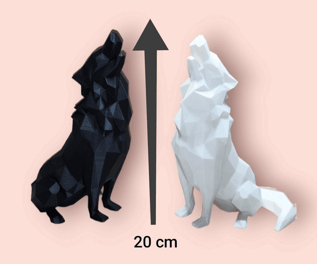 Statuette Loup Origami
