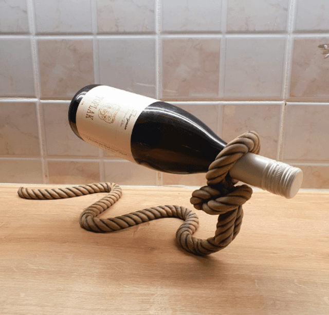 Support magique pour bouteille de vin en forme de corde